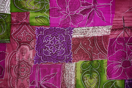 closeup photo of purple, brown, and green floral cloth thumbnail
