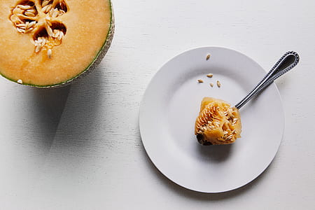 flat lay photography of squash near plate with spoon thumbnail