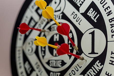 Dart Board With Darts thumbnail