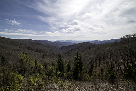 Landscape of the Mountains under the sky in Great Smoky Mountains National Park, North Carolina thumbnail