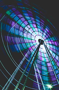 purple, green, and blue lighted ferris wheel thumbnail