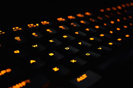 orange LED computer keyboard thumbnail
