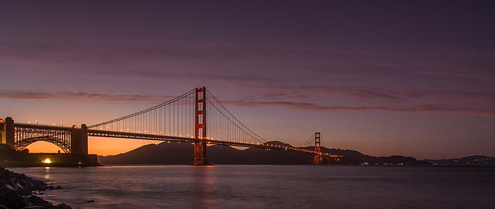 Golden Gate Bridge during night time thumbnail