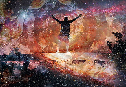 man and nature abstract painting thumbnail