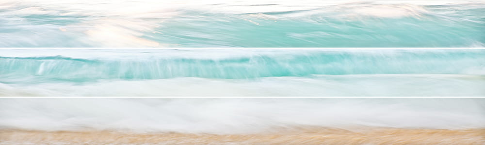panoramic shot of waves on seashore thumbnail