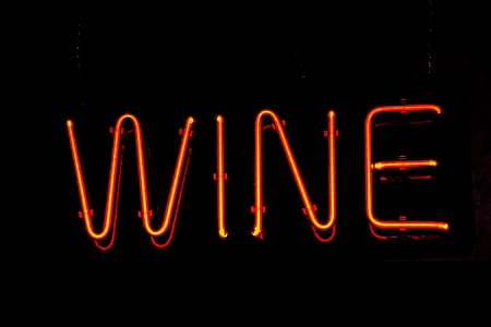 Red Wine Led Signage With Black Background thumbnail
