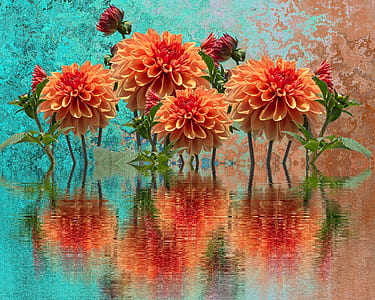 orange flowers painting thumbnail