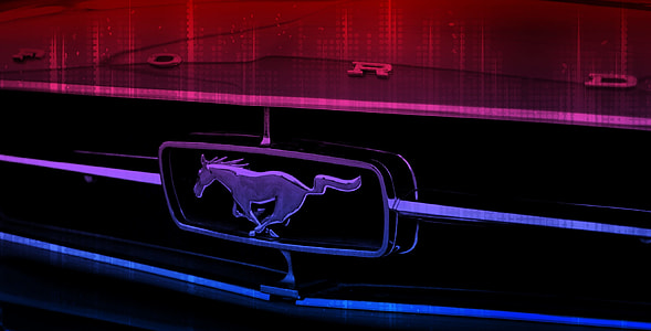 gray and black Ford Mustang emblem thumbnail