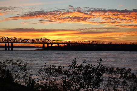 silhouette of bridge above body of water thumbnail