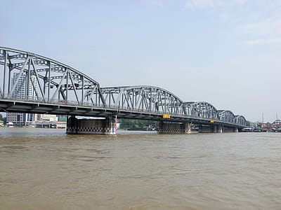 Krungthon Bridge spans the Chao Phraya River in Bangkok, Thailand thumbnail