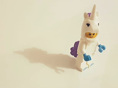 white unicorn minifigs plastic toy thumbnail