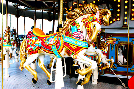 photo of white and blue carousel thumbnail