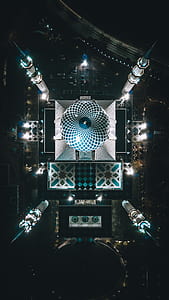 aerial photography of city building at nighttime thumbnail