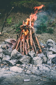 photo of bonfire near green grass field thumbnail