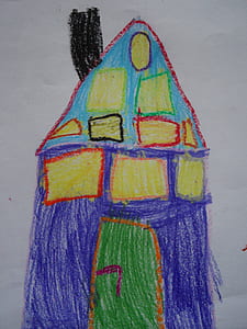 purple house drawing thumbnail