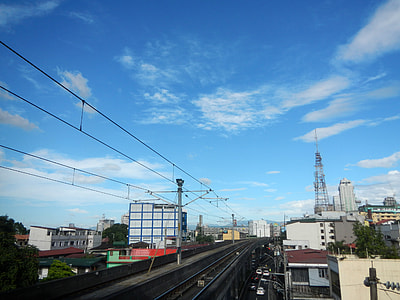 Cityscape of buildings and Marcos Bridge in Quezon City, Philippines thumbnail