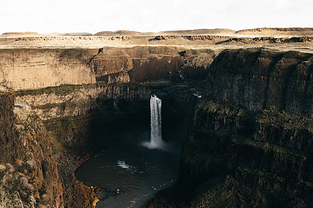 aerial photography of waterfalls at daytime thumbnail