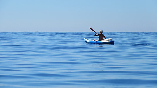 person in the middle of the ocean using kayak thumbnail