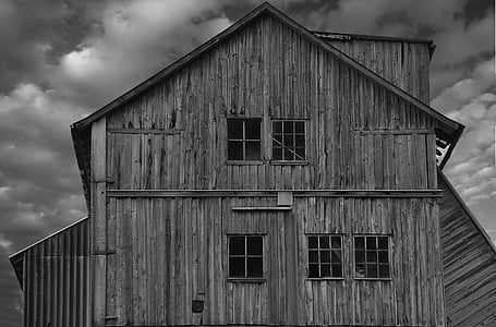 greyscale photo of wooden house thumbnail