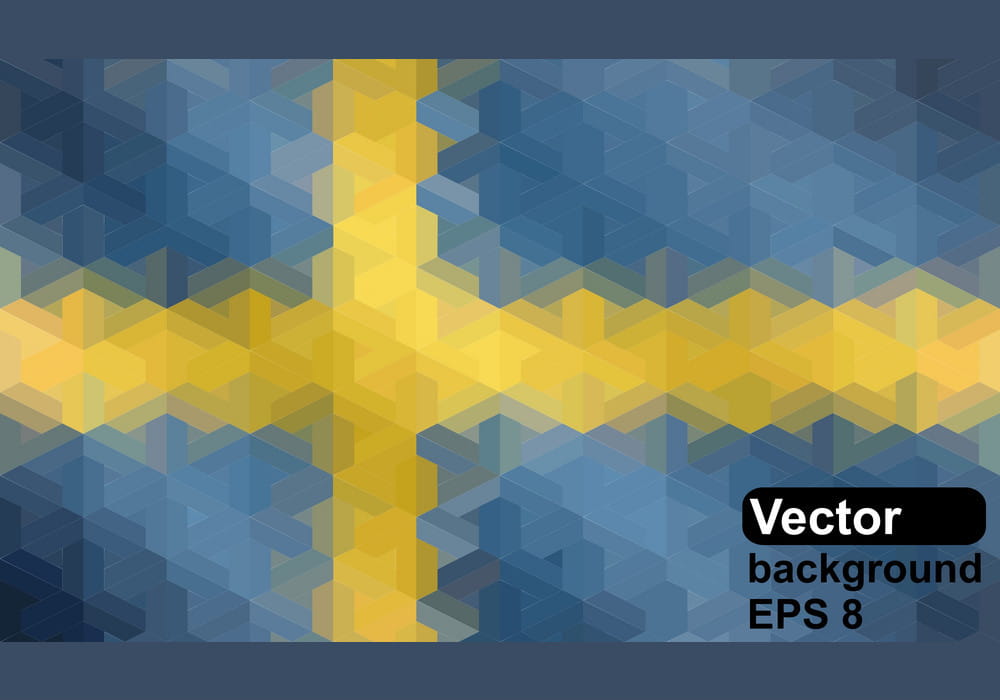 Swedish Flag Made Of Geometric Shapes Vector Eps Ai File Free