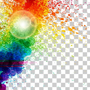 Watercolor splash pattern, rainbow colored illustration PNG clipart