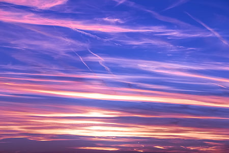 blue sky during orange sunset thumbnail