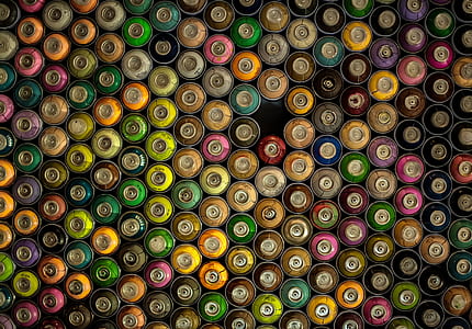 assorted-color thread spool lot thumbnail