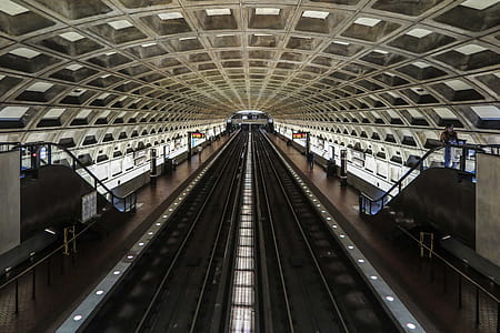 Waiting subway platforms in the DC metro system. thumbnail