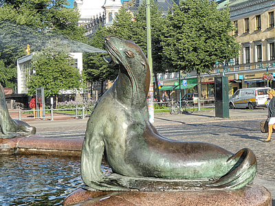brown and green concrete sea lion fountain thumbnail