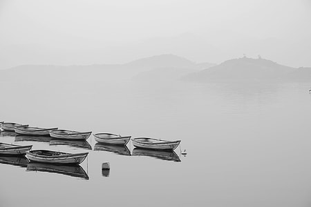 white and black boats on body of water thumbnail