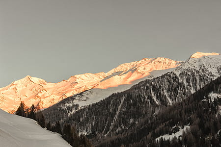 Snow Capped Mountain Shined by the Sun thumbnail