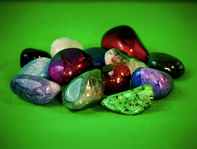 assorted color stones with green background thumbnail