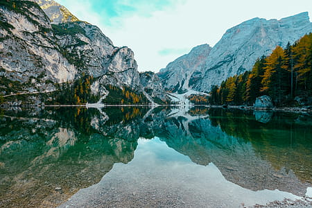 landscape, mountains, nature, water thumbnail