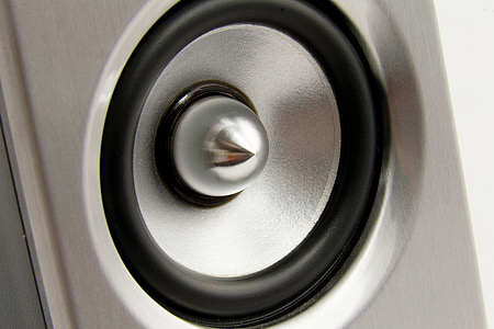 round grey and black subwoofer speaker thumbnail