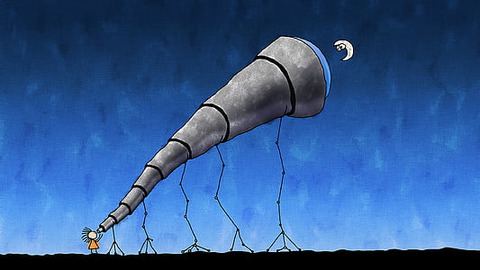 person using large telescope illustration thumbnail