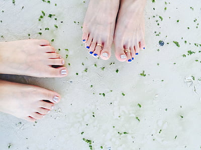 two pairs of human feet thumbnail