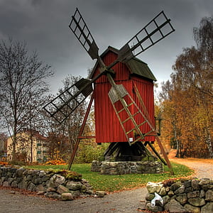 red and black windmill house thumbnail