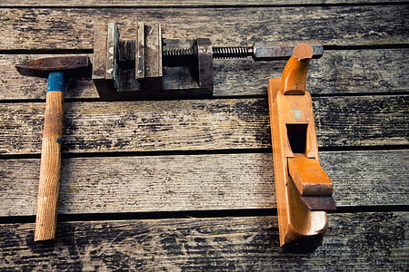 brown jack planer and bench vise thumbnail