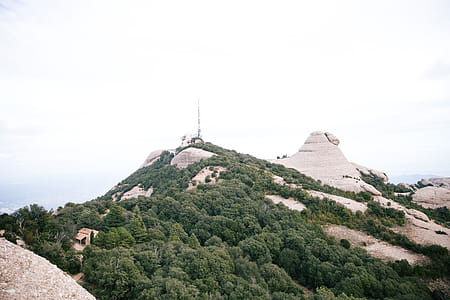A communication antenna tower at Sant Jeroni, the highest point in Montserrat, Catalonia, Spain thumbnail