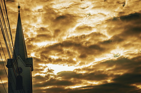 silhouette photo of church roof thumbnail