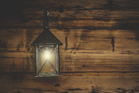 black metal lantern on the wall thumbnail