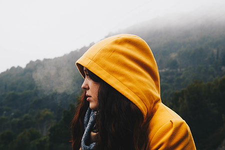 woman wearing orange hoodie thumbnail