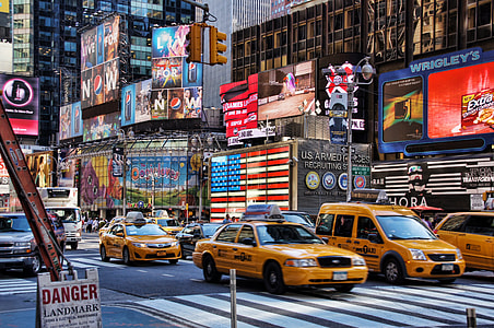 yellow cabs on middle of New York Time Square thumbnail