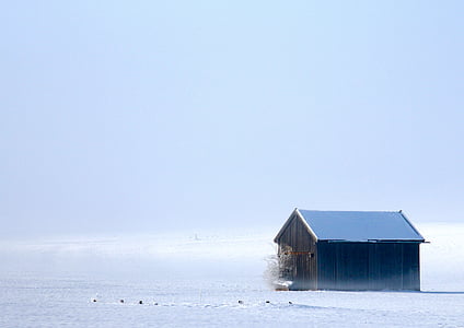 white and brown house on snowy field during dasytime thumbnail