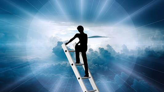 man climbing on ladder wallpaper thumbnail