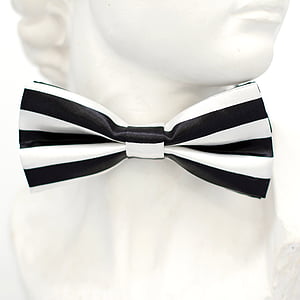 white and black striped bowtie thumbnail