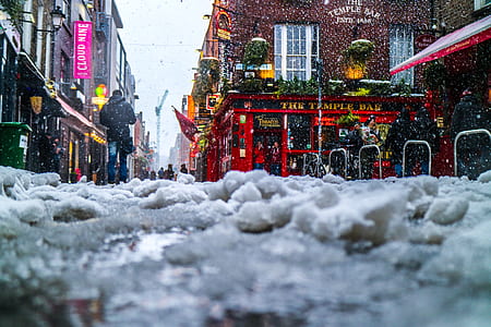 low-angle photography of person walking on street thumbnail
