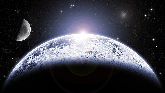 white planet digital wallpaper thumbnail