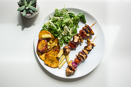 Paleo chicken skewers with plantains thumbnail
