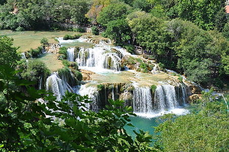aerial view photo of waterfalls thumbnail